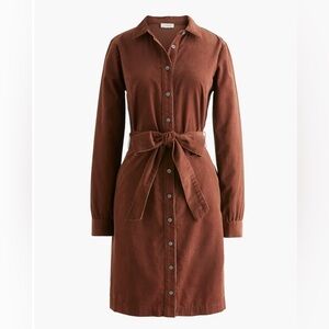 J. Crew Factory Brown Corduroy Long Sleeve MINI Dress